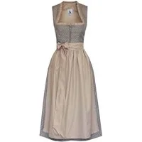 Alpenmärchen Dirndl Langes Dirndl Avelina in grau und creme - ALM1073