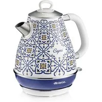 Ariete Wasserkocher Capri, 1,7 l, Edelstahlgehäuse, Mediterranes Design, weiß, blau