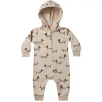 suebidou Overall Witziger Baby & Kleinkind Overall mit Dackel Allover Print beige bequem und weich, modisch
