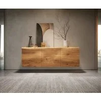 DELIFE Sideboard New, Live-Edge Eiche Natur 145 cm 3 Türen schwebend Sideboard