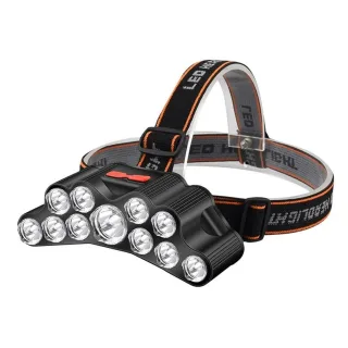 Camping Headlight Head Flashlight Head Light 11 LED Headlamp Rechargeable Powerful Head Lamp Built-in Rechargeable 18650