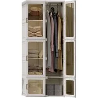 Dripex Kleiderschrank Faltbarer Schrank, Mehrzweckschrank, mit magnetische Türen Einfache Montage, faltbar
