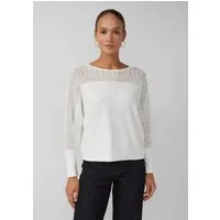 s.Oliver Longpullover Strickpullover Feinstrickpullover mit Fledermausärmeln und Ottoman-Struktur