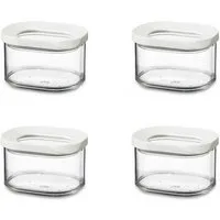 Mepal Vorratsdose 4-tlg Vorratsdosen Set Modula, 175 ml, ideal für trockene Lebensmittel, Styrol-Acrylnitril (SAN), Polyethylen (PE), weiß, praktische Aufbewahrungslösung