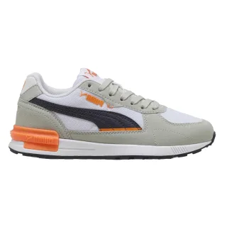 Puma - "Graviton" Sneaker für Kinder, Wildleder, niedrig geschnitten (Puma Weiß/Marine/Grau)