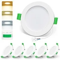 ALUSSO LED Einbaustrahler 6er-Set, Decken Leuchte, Flach Strahler für Bad, Wohnzimmer, 230V, 4W, 55-68 mm, Rund, Weiß