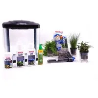 Aquaone Aquarien-Set Hr-230 schwarz inklusive Dekoration Nano Aquarium Komplettaquarium Filteranlage Nanoaquarium Set Filter Beleuchtung