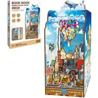 Esun 3D-Puzzle Book Nook KIT, DIY Buchstütze Bausatz mit LED-Licht für Erwachsene, 164 Puzzleteile, Puppenhäuser Miniatur Haus Kit Bastelset Geschenke