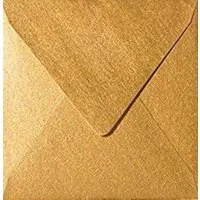 Briefumschläge24Plus Briefumschlag 25 St. 15 x 15 cm Briefumschläge Quadratisch Metallic Gold, 15 x 15 mm Briefumschläge Recyceltes Material
