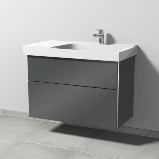 Sanipa 3way Waschtischunterbau zu Geberit Xeno2 Waschtisch mit 2 Auszügen, Anthrazit-Glanz BS66379