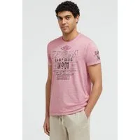 CAMP DAVID Rundhalsshirt mit offener Kante am Ausschnitt