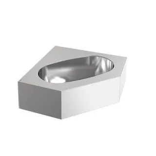 KWC Aquarotter Einzelwaschtisch, ANIMA, Edelstahl, Eckmontage, 310x121x310 mm, 203.0499.146 203.0499.146