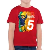 Shirtracer T-Shirt Hurra ich bin Fünf - Sam (1-tlg) Feuerwehrmann Sam Jungen