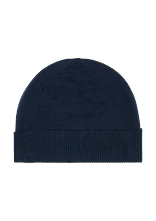 s.Oliver BLACK LABEL - Mütze aus Merinowolle blau - Gr. - ONE SIZE