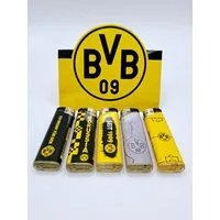 BVB Feuerzeug BVB Lizenz Mehrweg Feuerzeug 5 Stück gelb schwarz (5-St), Fussball BVB Feuerzeuge 5 Stück im Set