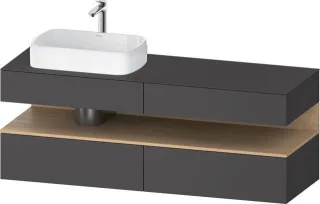 Duravit Qatego Konsolenwaschtischunterbau wandhängend Graphit Matt 1600x550x600 mm - QA4777030490010 QA4777030490010