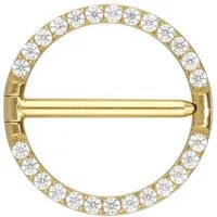 PIERCINGLINE Brustwarzenpiercing Titan Nippelpiercing Clicker RING + EINGEFASSTE KRISTALLE (Clicker, 1-tlg), Brust-, Nippel-Piercing, Titan