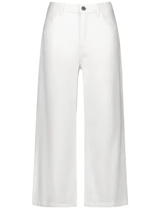 TAIFUN - Weite 3/4 Jeans Culotte weiß - Gr. - 34