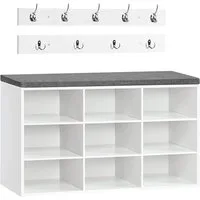 Hoobro Schuhregal Garderobe Schuhregal Set, Schuhbank mit 9 Fächer