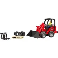 Bruder® Spielzeug-Bagger Schäffer Hoflader 2630 mit Figur und Zubehör (02191), Made in Europe