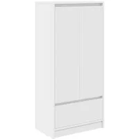 vidaXL Sideboard Schrank mit Schublade Weiß 55,5x34x119,5 cm Holzwerkstoff (1 St)
