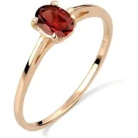 Elli Premium Fingerring Solitär Granat Dunkelrot 585 Gelbgold