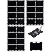 MT MALATEC Etiketten 24 Selbstklebende schwarze PVC Etiketten 5x3,5cm abwaschbar