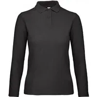 B&C Langarm-Poloshirt Damen Long Sleeve Polo ID.001 / 100 % Baumwollpiqué