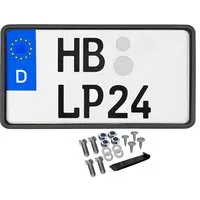 L & P Car Design Kennzeichenhalter für Motorrad 255x130 mm Schwarz Kennzeichenhalterung, (1 Stück)