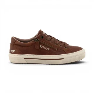 Mustang Damen beige Kunstleder-Sneaker Freizeitschuhe – M0112011