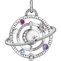 THOMAS SABO Kettenanhänger Schmuck Silber 925 Anhänger Planetenring mit Umlaufbahnen, mit Glas-Keramik Stein, Zirkonia, Korund und Spinell (synth)