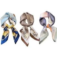 Zaewry Seidentuch Damen Seide Gefühl Schal Halstuch Schal Frauen Seidenschal, (3-St), Seidentuch Scarf Bandana Taschentuch Ansatz Handgelenk