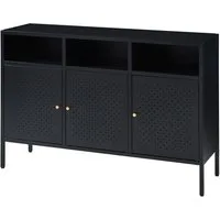 en.casa Sideboard, »Janakkala« mit 3 Türen Stahl 119 x 35 x 80 cm Schwarz