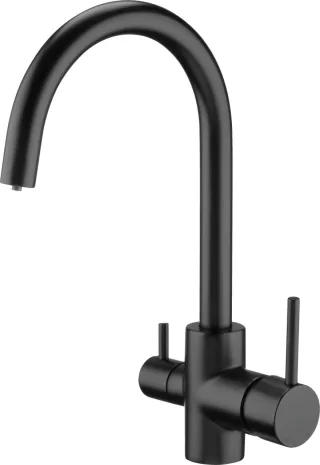 Neuesbad Spültischarmatur mit U-Auslauf, mit Wasserfilter-Anschluss, Schwarz NB1DEBCHN64M1
