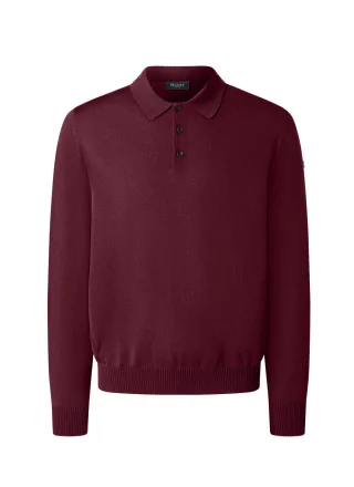 MAERZ Muenchen - Pullover Polokragen Knopf 1/1 Arm Barolo Wine - Gr. - 48
