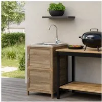 HTI-Living Küchenspüle Spüle mit Unterschrank für Outdoorküche Sonoma, 46/41 cm, (Stück, 1 St., 1 Outdoorspüle), für Garten und Camping mit Edelstahl-Armatur