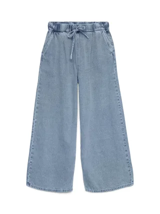 VERO MODA - VMVALERIA MR WIDE PULL UP JEANS Light Blue Denim - Gr. - 32