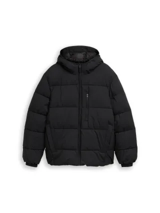 Denim Tom Tailor - Lightweight Pufferjacke mit Kapuze black - Gr. - XL