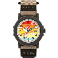 Timex Quarzuhr TIMEX x PEANUTS CAMPER SKI TW4B34900AJ, Armbanduhr, Herrenuhr, Damenuhr, Textilarmband, Datum, Beleuchtung