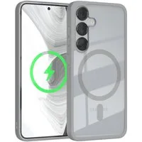 EAZY CASE Handyhülle Transparente Hülle mit MagSafe Samsung Galaxy S25 6,2 Zoll, Back Cover Slimcover mit Displayschutz, Magsafefunktion, Bumper-Hülle