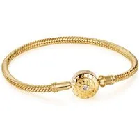 Gnoce Perlenarmband Gnoce Armband mit Zirkonia CGB017-17 Silber vergoldet