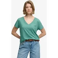 Superdry T-Shirt STUDIOS SLUB EMB VEE TEE Baumwollmischung, relaxed fit