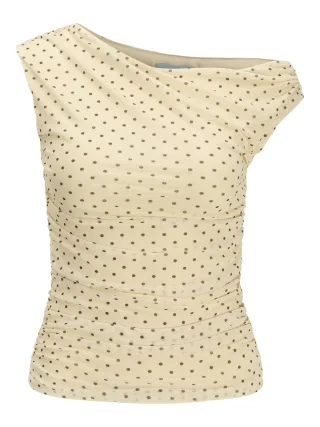 JJXX - JXELVIRA MESH DRAPY TOP WVN LN Alabaster Gleam - Gr. - L