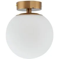 Lucande Deckenleuchten Bidolo, Glas Gold / Messing IP44, 1 x 10 W LED