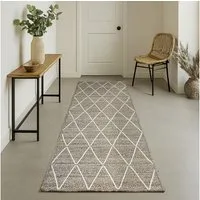 Myflair Möbel & Accessoires Teppich Juna Essence, rechteckig, Höhe: 10 mm, Juteteppich, handgeflochten, meliert, Rauten Muster, auch als Läufer