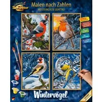 Schipper Malen nach Zahlen Meisterklasse Quattro - Wintervögel, Made in Germany