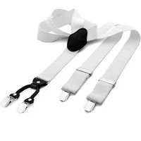 DonDon Hosenträger DonDon® Herren Hosenträger breit 4 Clips mit Leder in Y-Form elastisch (1-St) Y-Form, verstellbar mit Clipverschluß, elastisch