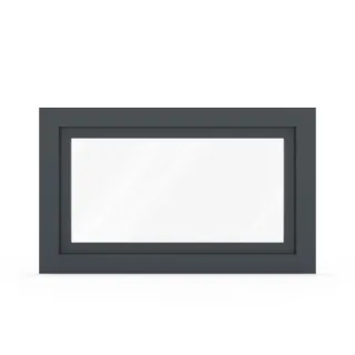 Kellerfenster Anthrazit ähnlich RAL 7016, PVC, aluplast Ideal 4000, 1000 x 600 mm, einteilig, festverglast, individuell konfigurieren
