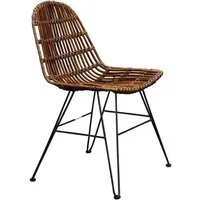 SIT Rattanstuhl Elche aus Natur-Rattan mit Fischgräten-Optik, Fischgräten-Optik im Rückenbereich für markantes Rattan-Design