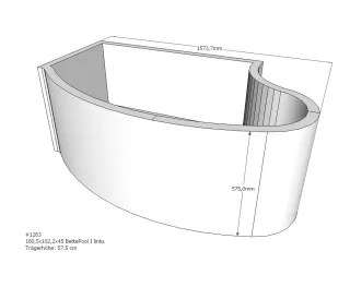 Neuesbad Wannenträger für Bette Pool I 161x102 li SW13617